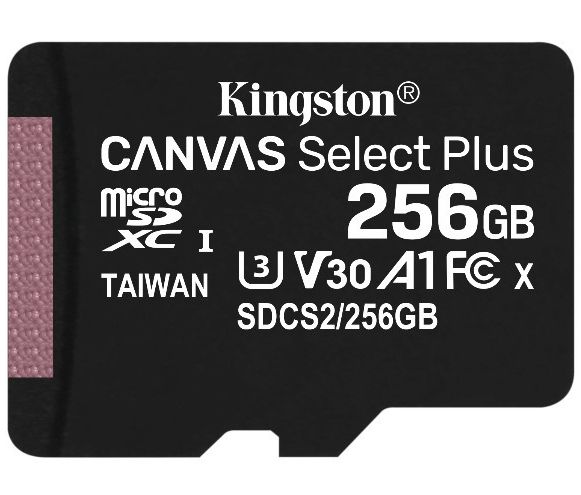Image of Kingston microSD-XC 256GB Class10 UHS-I U1 A1 + adapter (100R/10W) Canvas Select Plus (IT14377)