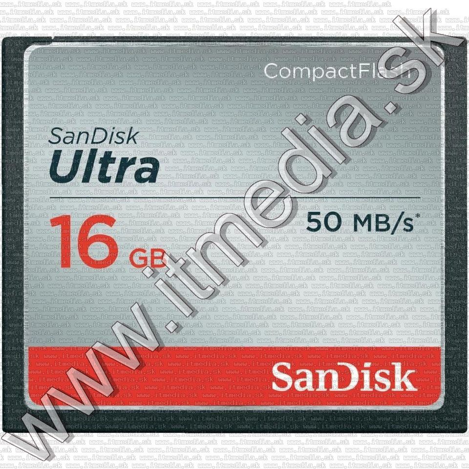 Image of Sandisk CF (Compact Flash) Memorycard, 16GB ULTRA SDCFHS-016G-G46 (IT11632)