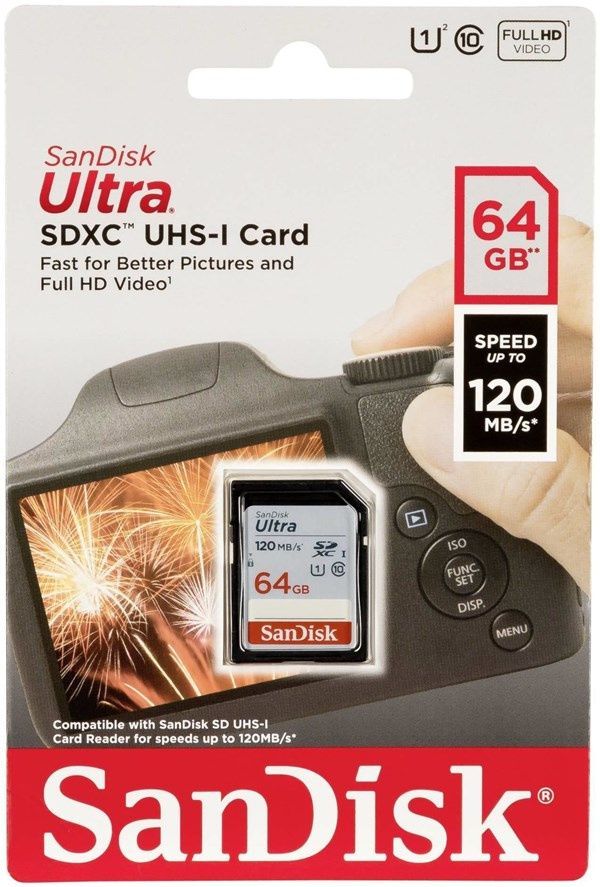 Image of Sandisk SD-XC kártya 64GB UHS-I U1 *Ultra* Class10 120MB/s (IT14702)