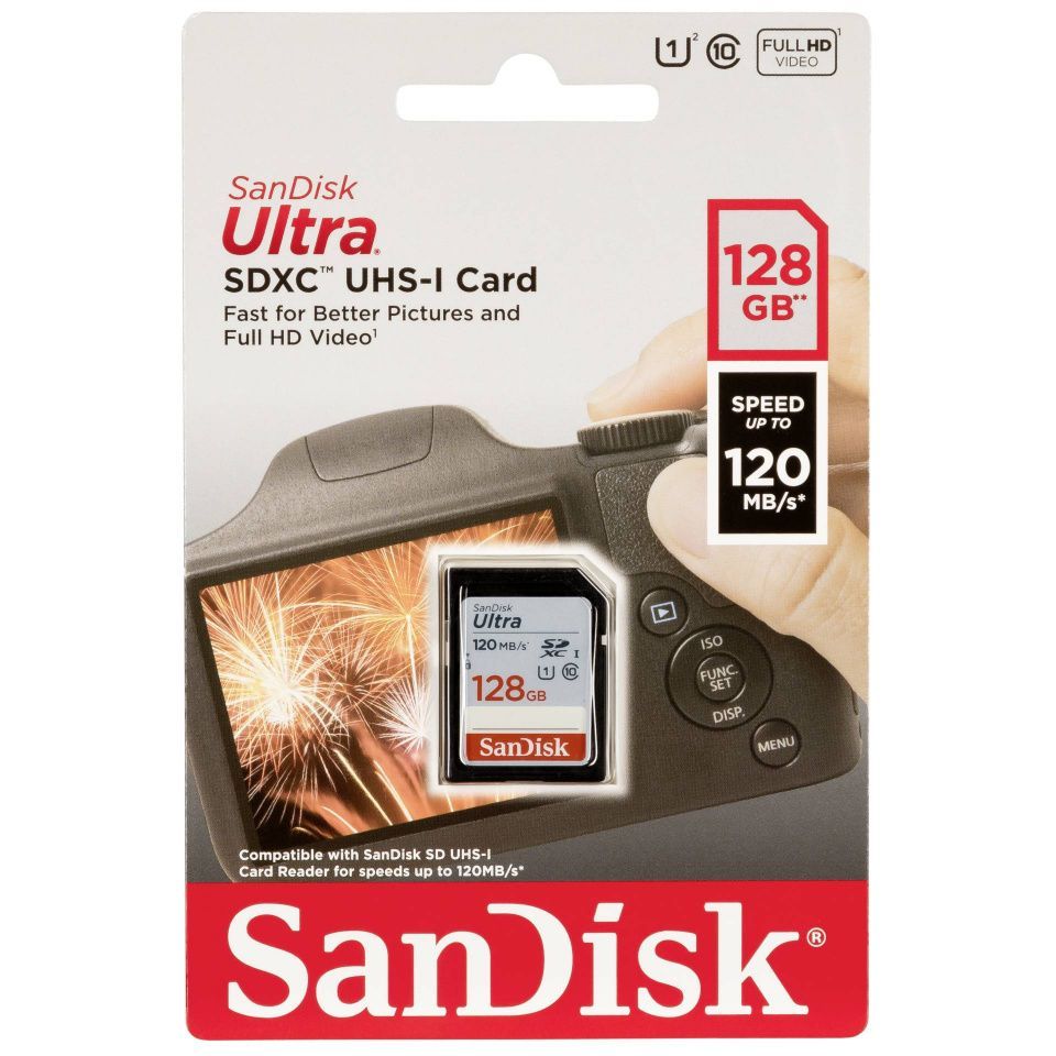 Image of Sandisk SD-XC kártya 128GB UHS-I U1 *Ultra* Class10 120MB/s (IT14703)