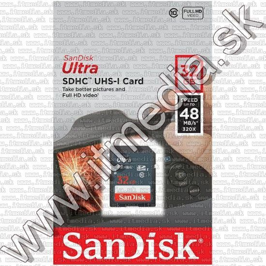 Image of Sandisk SD-HC kártya 32GB UHS-I U1 *Ultra* Class10 48MB/s (IT12757)