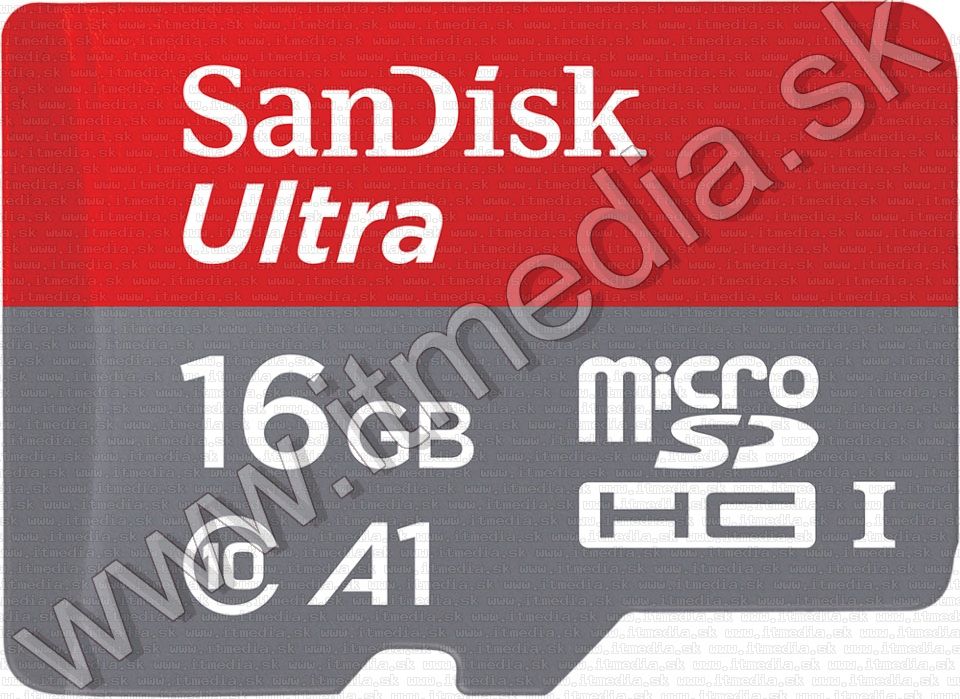 Image of Sandisk microSD-HC kártya 16GB UHS-I U1 A1 *Mobile Ultra Androidhoz* 98MB/s + adapter (IT13289)