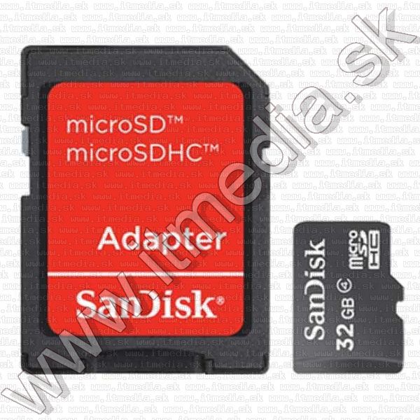 Image of Sandisk microSD-HC kártya 32GB CLASS4 + adapter SDSDQB-032G-B35A (IT7752)