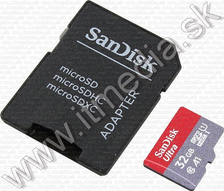 Image of Sandisk *Ultra* microSD-HC kártya 32GB UHS-I U1 A1 98MB/s + adapter (IT13459)