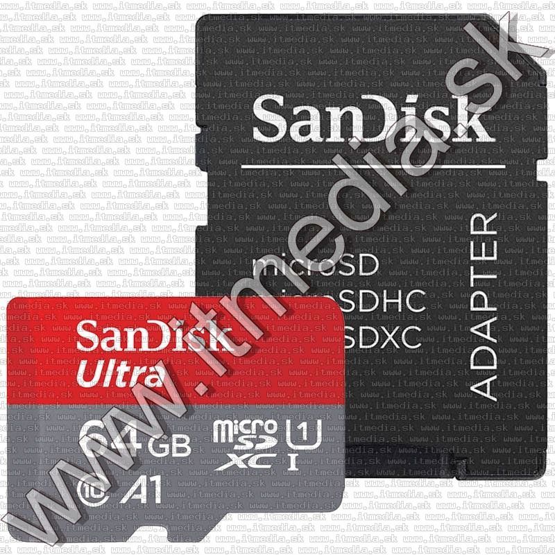 Sandisk microSD-XC kártya 64GB UHS-I U1 A1 *Mobile Ultra Androidhoz* 100MB/s + adapter (IT13408) Image of Sandisk microSD-XC kártya 64GB UHS-I U1 A1 *Mobile Ultra Androidhoz* 100MB/s + adapter (IT13408)
