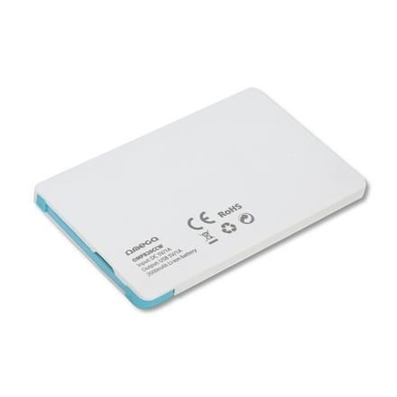 Image of Omega Slim Powerbank Li-Po 2000mAh White (42805) *Credit Card* (IT12808)