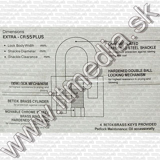 Image of Betox Padlock 40mm *LONG* (IT8094)