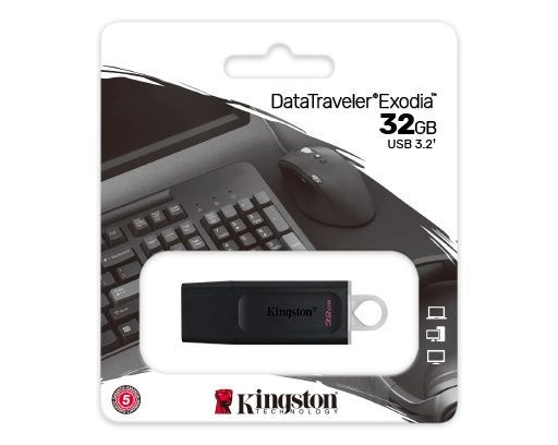 Image of Kingston USB 3.2 pendrive 32GB *EXODIA* Black-White EOL !!!! (IT14737)
