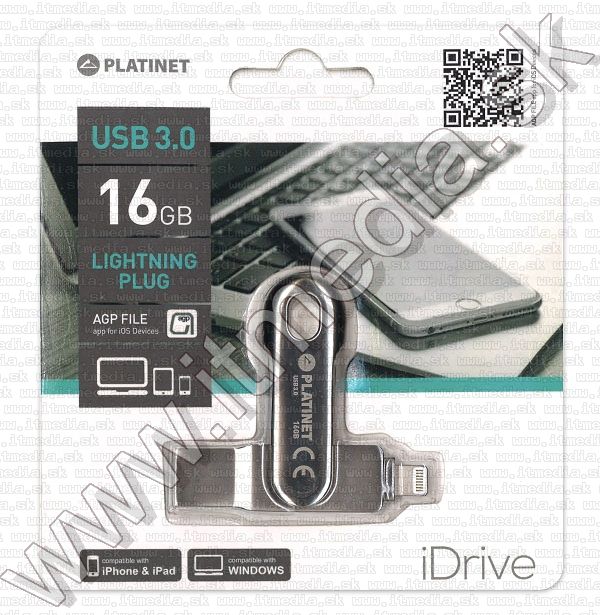 Image of Platinet iOS USB 3.0 + lightning pendrive 16GB Licensed INFO!*(44323) (IT13449)