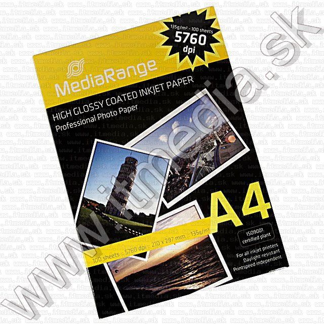 Image of Mediarange Photo Paper Glossy A4 135g (100pk) (IT9650)