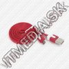 Olcsó USB - microUSB kábel 1m *Lapos* Piros (IT11878)