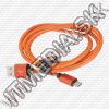 Olcsó USB - microUSB cable 1m *ORANGE Leather* 2.4A HQ *Blister* (IT14390)