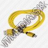 Olcsó USB - microUSB cable 1m *YELLOW Leather* 2.4A HQ *Blister* (IT14391)