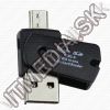 Olcsó BULK microSD kártyaolvasó Tablet USB OTG (microUSB) kétvégű Fekete (IT14109)